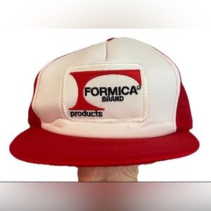 Vintage Formica Brand Products Snapback Trucker Hat Cap Farmer Mesh Patch 80s